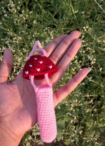 crochet mashroom bag charm