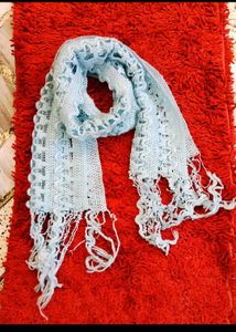 Light Blue Crochet Scarf