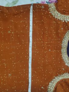 Elegant Orange Kurta Set with Palazzo Pants