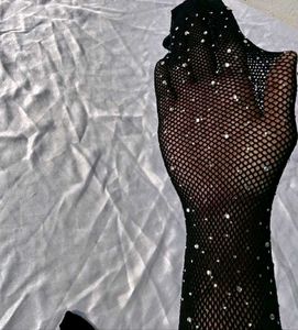 Rhinestone Black fishnet Stocking