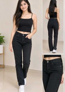 Classic Black Straight Leg Jeans