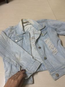 Distressed Light Wash Denim Jacket
