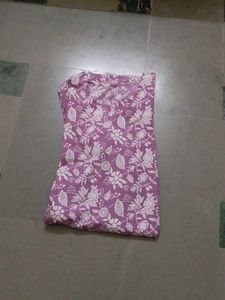 Purple Floral Print Kurta
