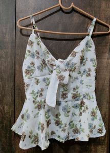 Floral Tie-Front Crop Cami Top🌷