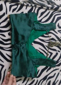 Elegant Emerald Green satin Blouse