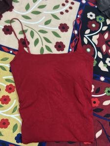 Red Spaghetti Strap Camisole Top