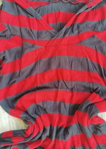 Striped Hooded Top,has little bit flaw as shown