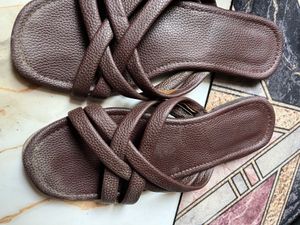 Stylish Brown Woven Strap Sandals