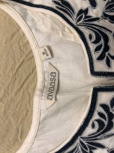 White Kurta with Black Embroidery