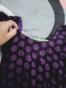 Purple Polka Dot Kurta