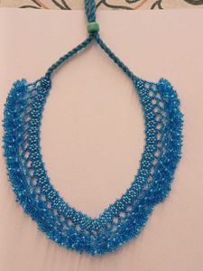 Blue Beaded Statement Necklace