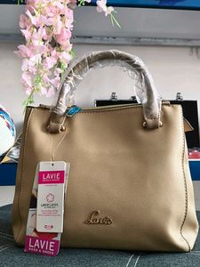 Lavie Beige Textured Handbag