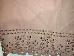 Trendy Brown Laser-Cut Crop Top