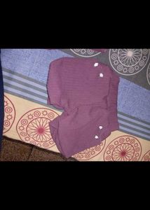 Cute Purple Baby Dress &amp; Shorts Set
