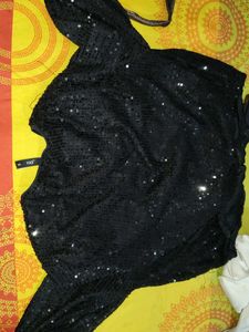 Sparkling Black Sequin Top