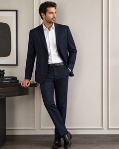 Men's Navy Striped Suit