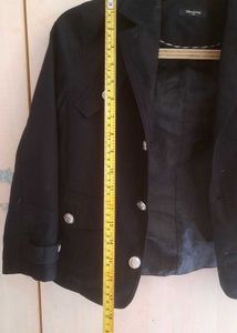Chic Navy Blue Cropped Jacket