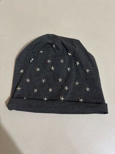 Grey Beanie with Silver Stars