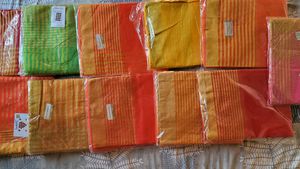 zari boarder doriya saree - Pack of 11