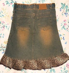 Leopard print skirt and sheer top