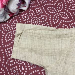 Elegant Beige Linen Kurta