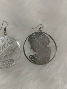Vintage Style Cameo Hoop Earrings