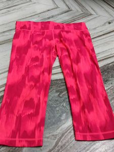 Pink Patterned Capri Leggings