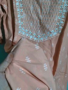 libas Peach Embroidered Kurta