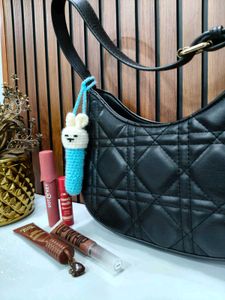 Cute Crochet Bunny Lipbalm Bag Charm
