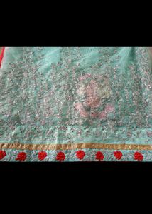 Embroidered Net Saree