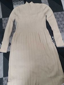 Ribbed Mock Neck Sweater Dress