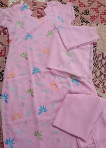 Pink Floral Salwar Suit Set