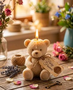 Adorable Teddy Bear Candle