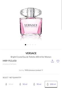 Versace Bright Crystal Eau de Toilette 200ml