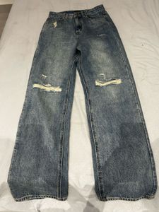 blue rugged denim jeans