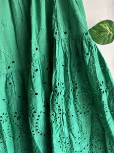 Boho Eyelet Tiered Maxi Skirt