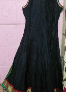 Elegant Black &amp; Gold Anarkali Kurta