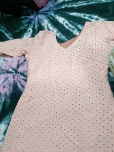 Elegant Pink Eyelet Blouse