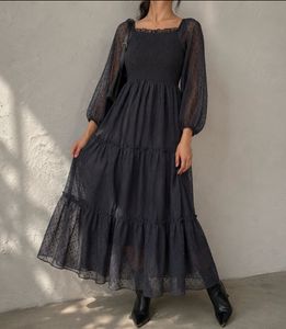 Gothic Smocked Maxi Dress