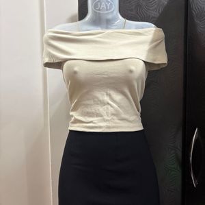 Off-Shoulder Cream Top