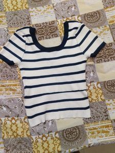 Striped Crop Top &amp; Skirt Set