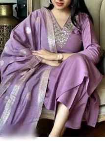 Beautiful Lavender Kurta Set with Dupatta