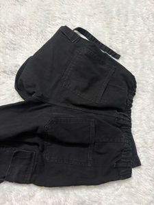 Black Wide Leg Cargo Pants