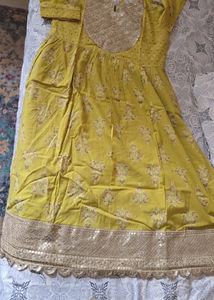 Embroidered Yellow Kurta Set