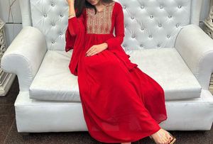 Elegant Red Kurta with Gold Embroidery