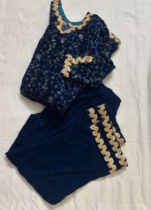 Premium Velvet Suit Set with Embroidery Sequence