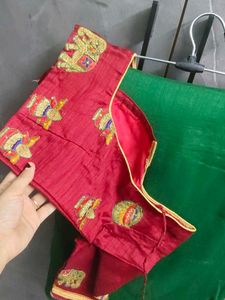 Embroidered Silk saree with blouse