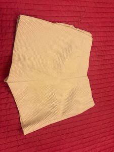 White Textured Skort with Belt