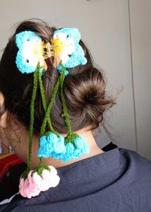 Boho Crochet Flower Hair Clip