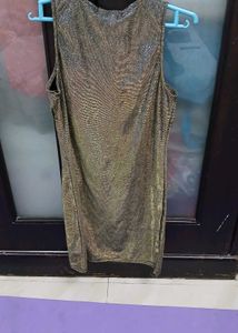 Sparkly Golden Party Dress L Size